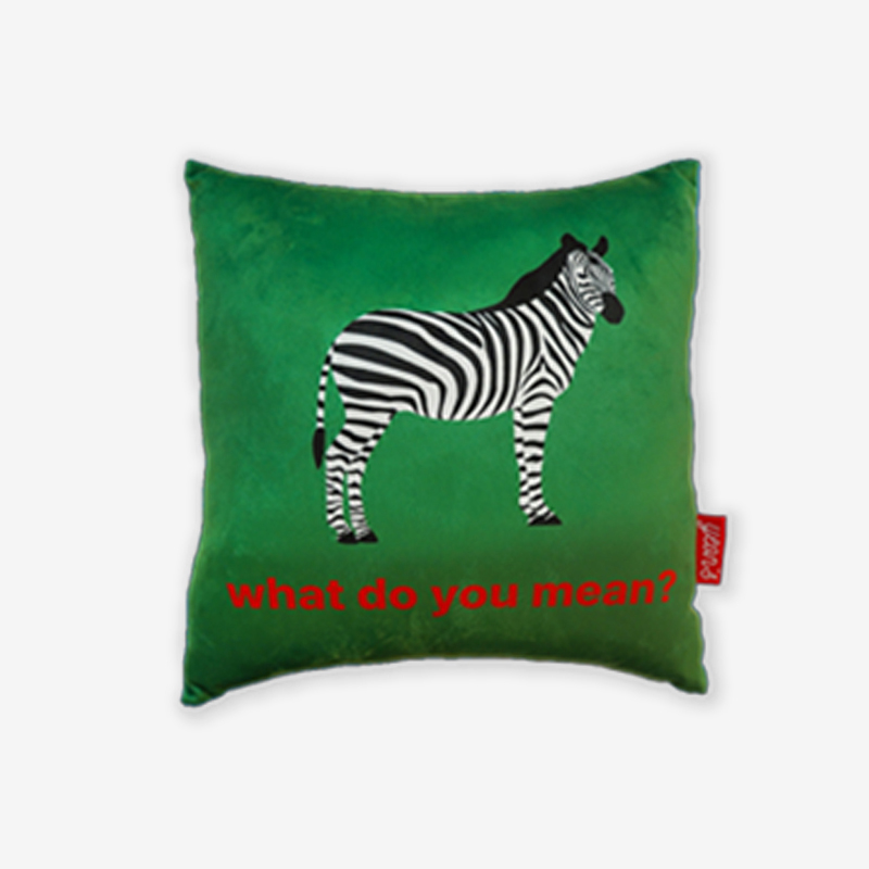 Zebra Velvet Cushion +  Black Dust Bag
