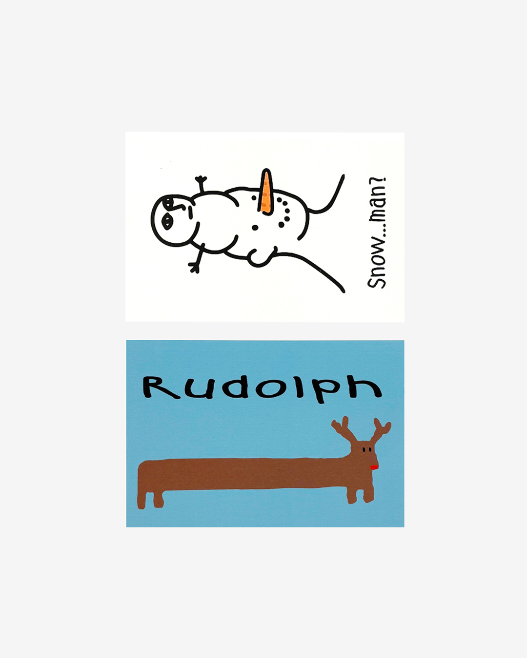 Snowman & Rudolph Postcard